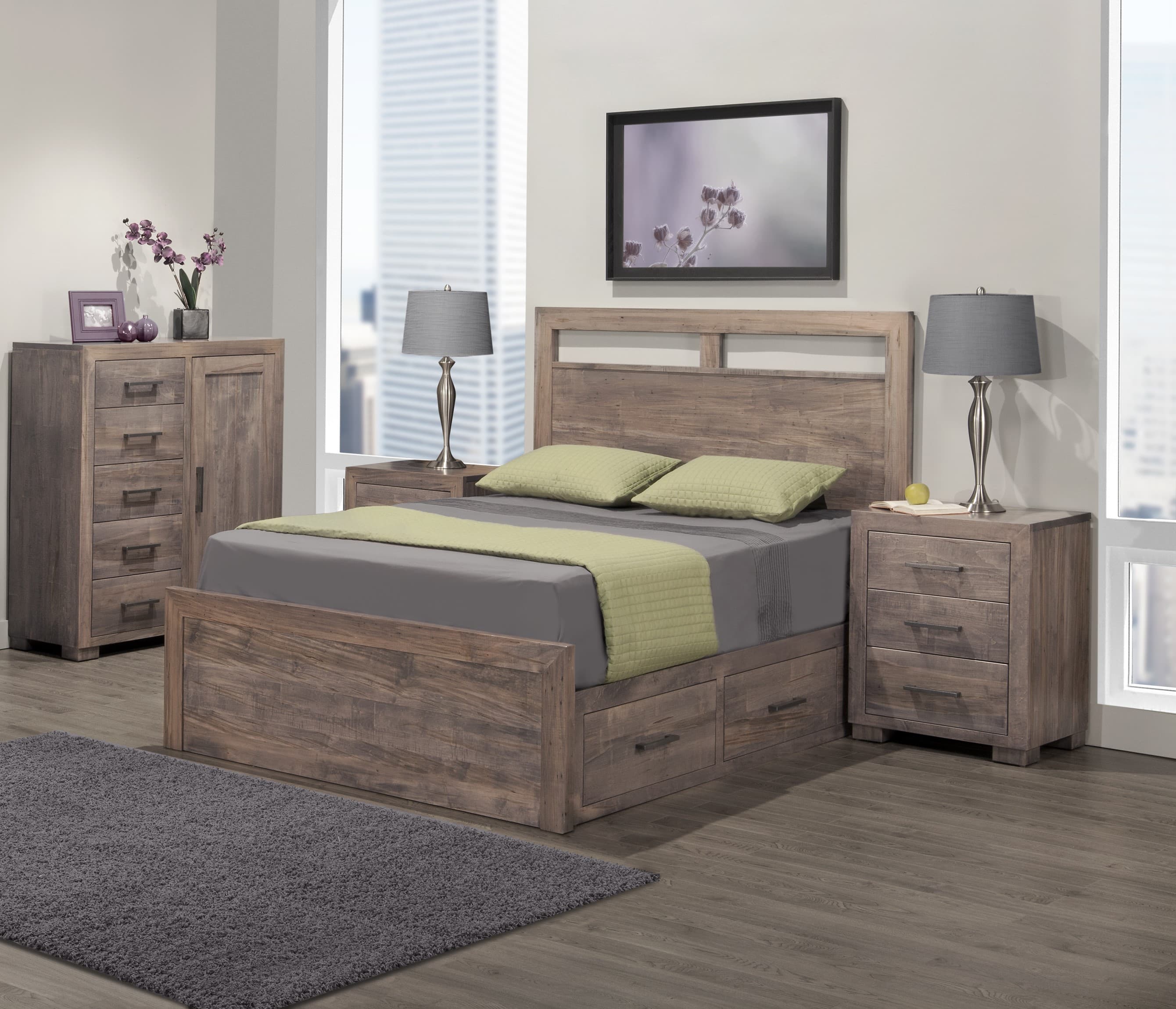 Steel City 4 Drawer Storage Platform Bed by Handstone