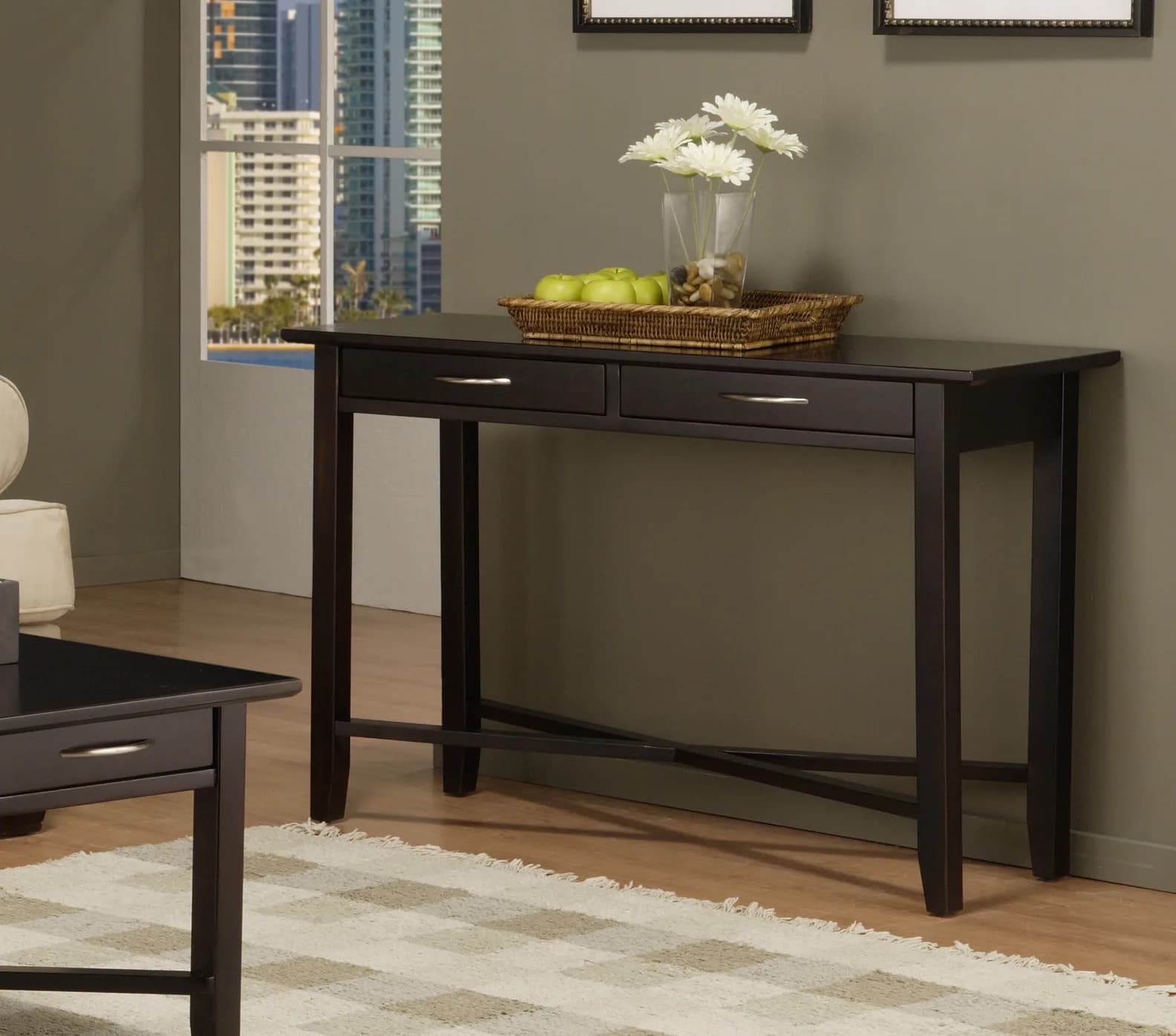 Demi-Lune Rectangle Sofa Table by Handstone