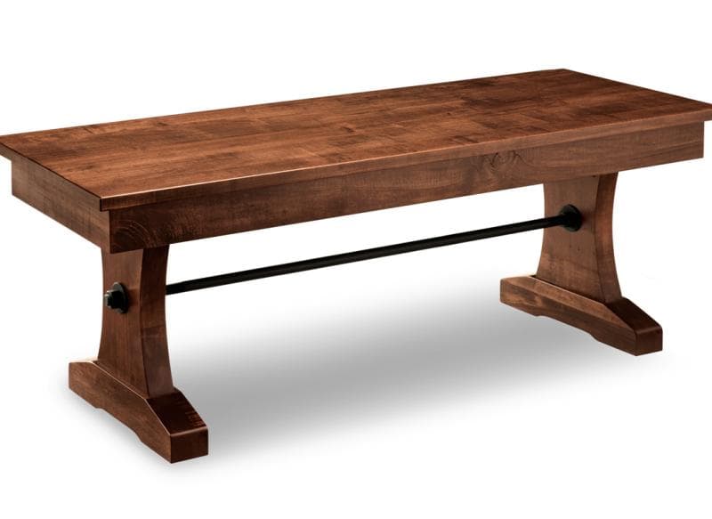 Glengarry 48" Pedestal Bench w/Wood Seat by Handstone