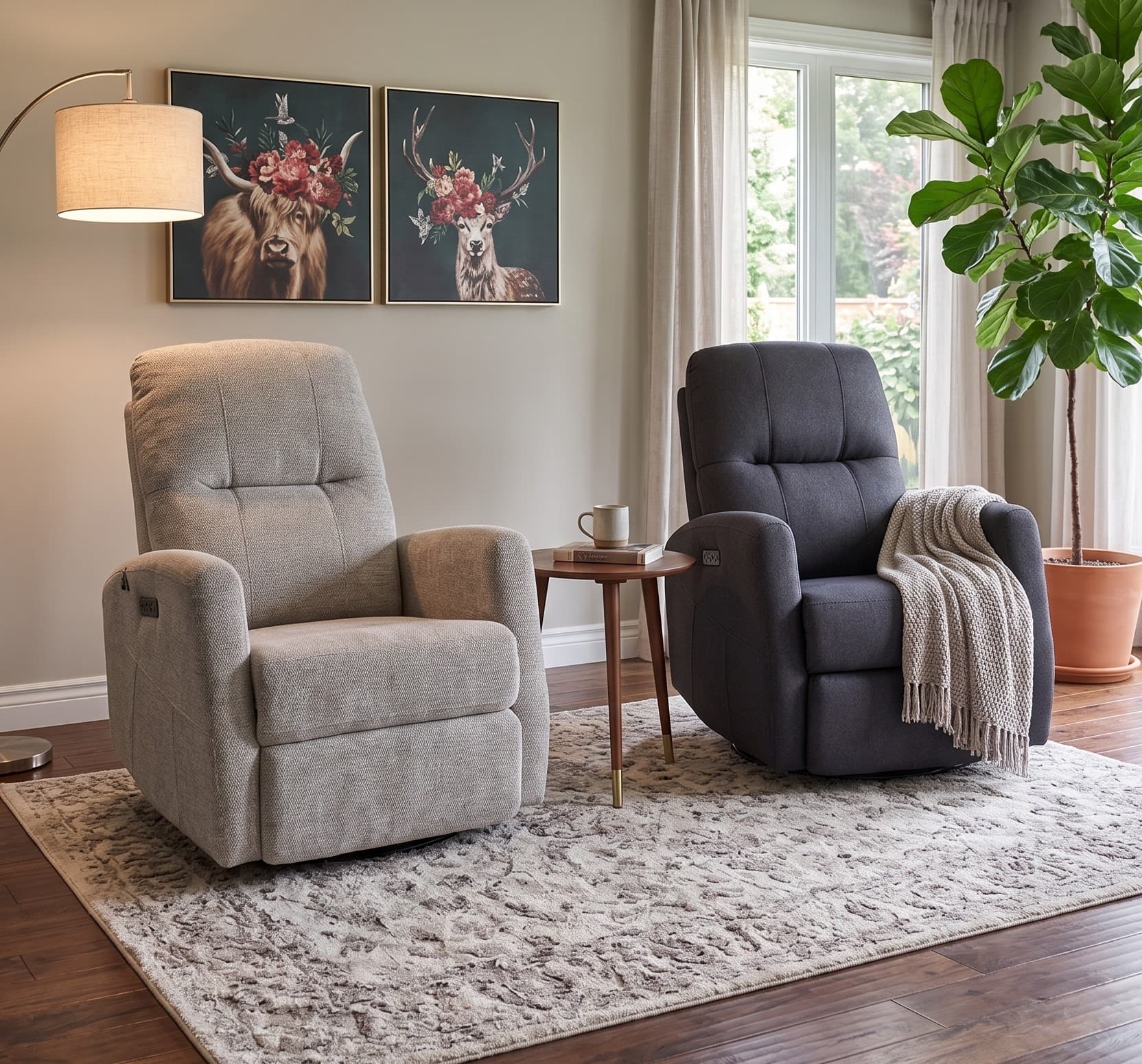 Athens Swivel Glider Power Recliner Chair by Azur