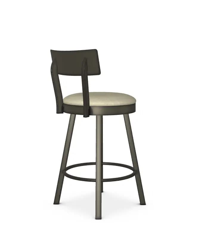 Lauren Swivel Stool w/Fabric Seat & Metal Backrest by Amisco - image 2