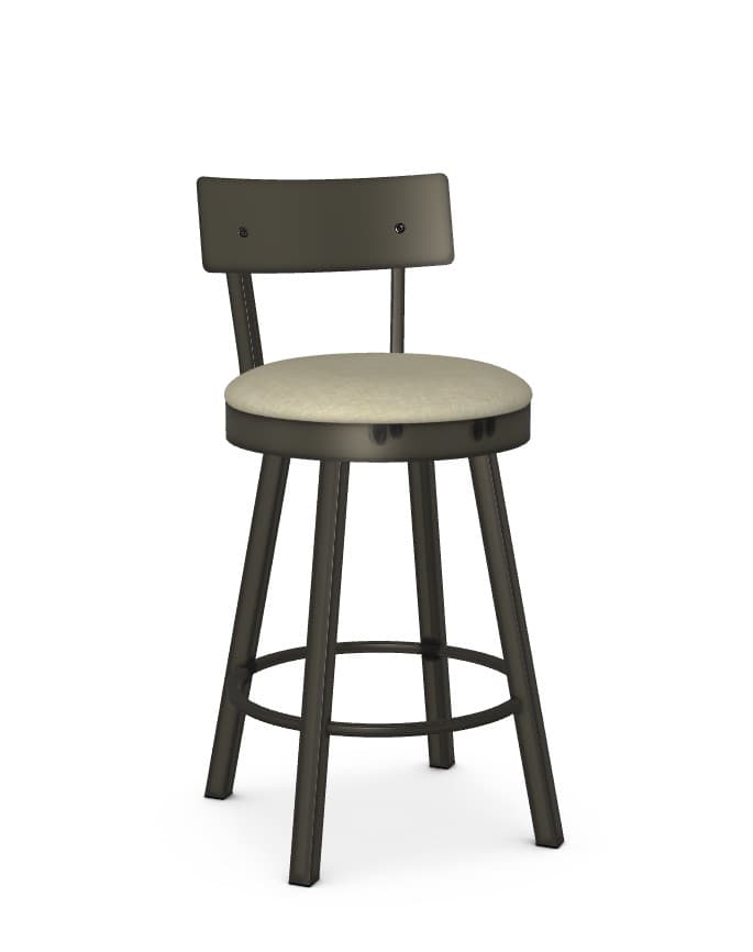 Lauren Swivel Stool w/Fabric Seat & Metal Backrest by Amisco