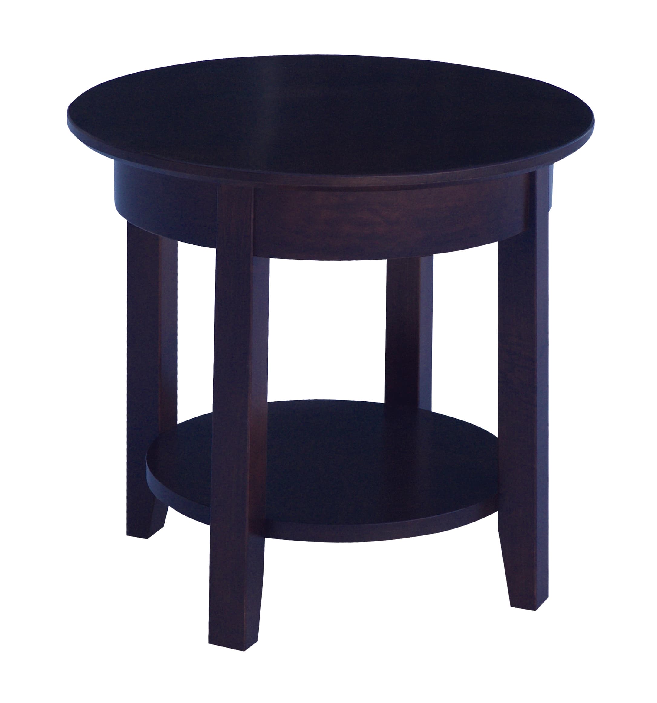 Demi-Lune Round End Table w/Shelf by Handstone