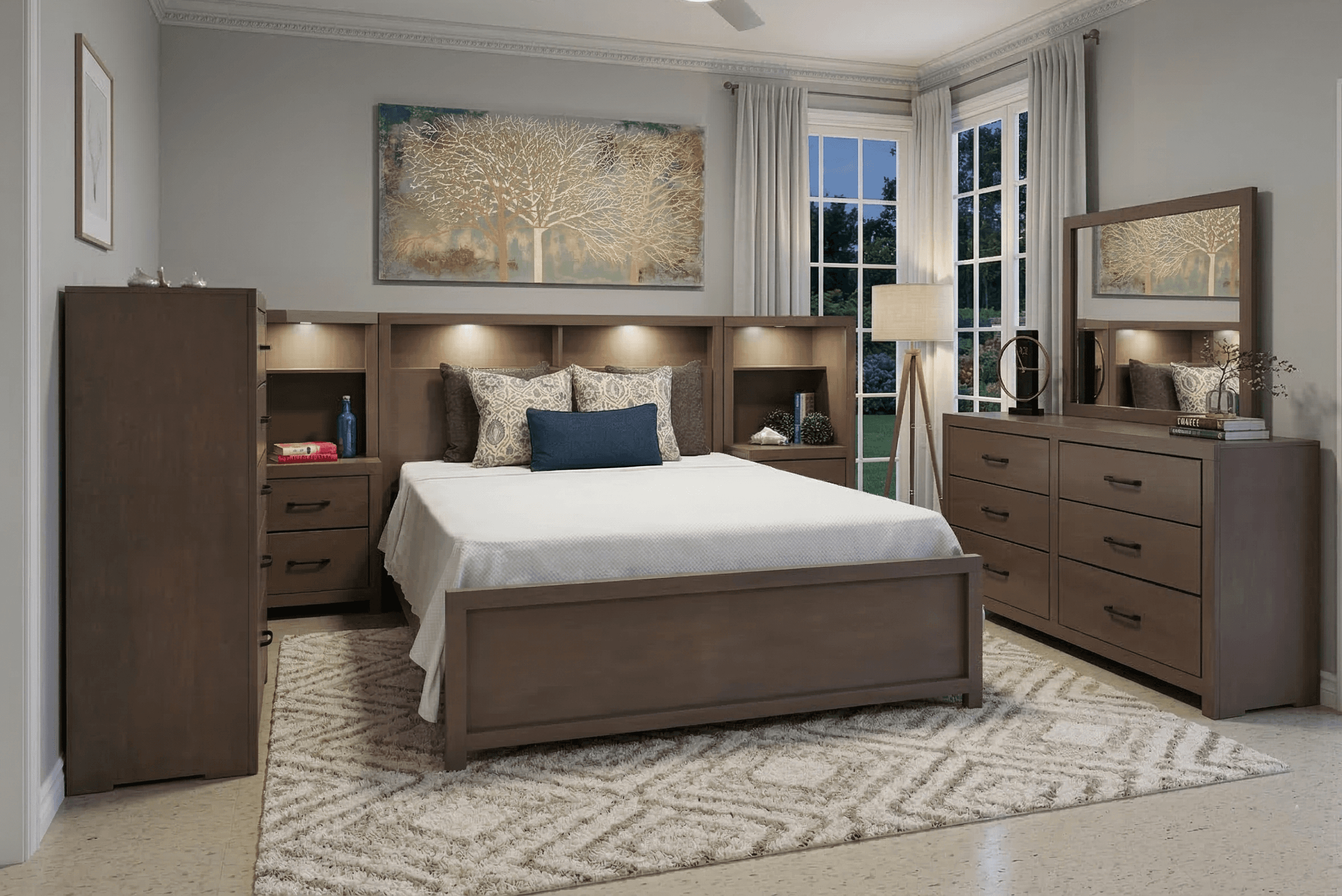 1700 Bookcase Bedroom Set by Ajaco
