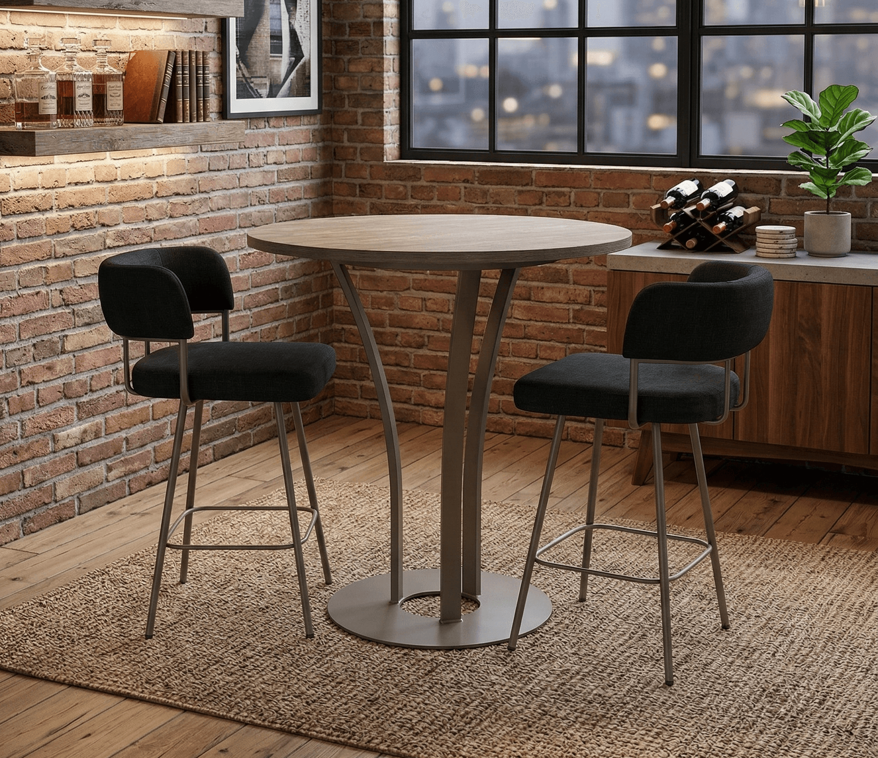 Dalia Counter Height Table & Enya Stools by Amisco - image 1