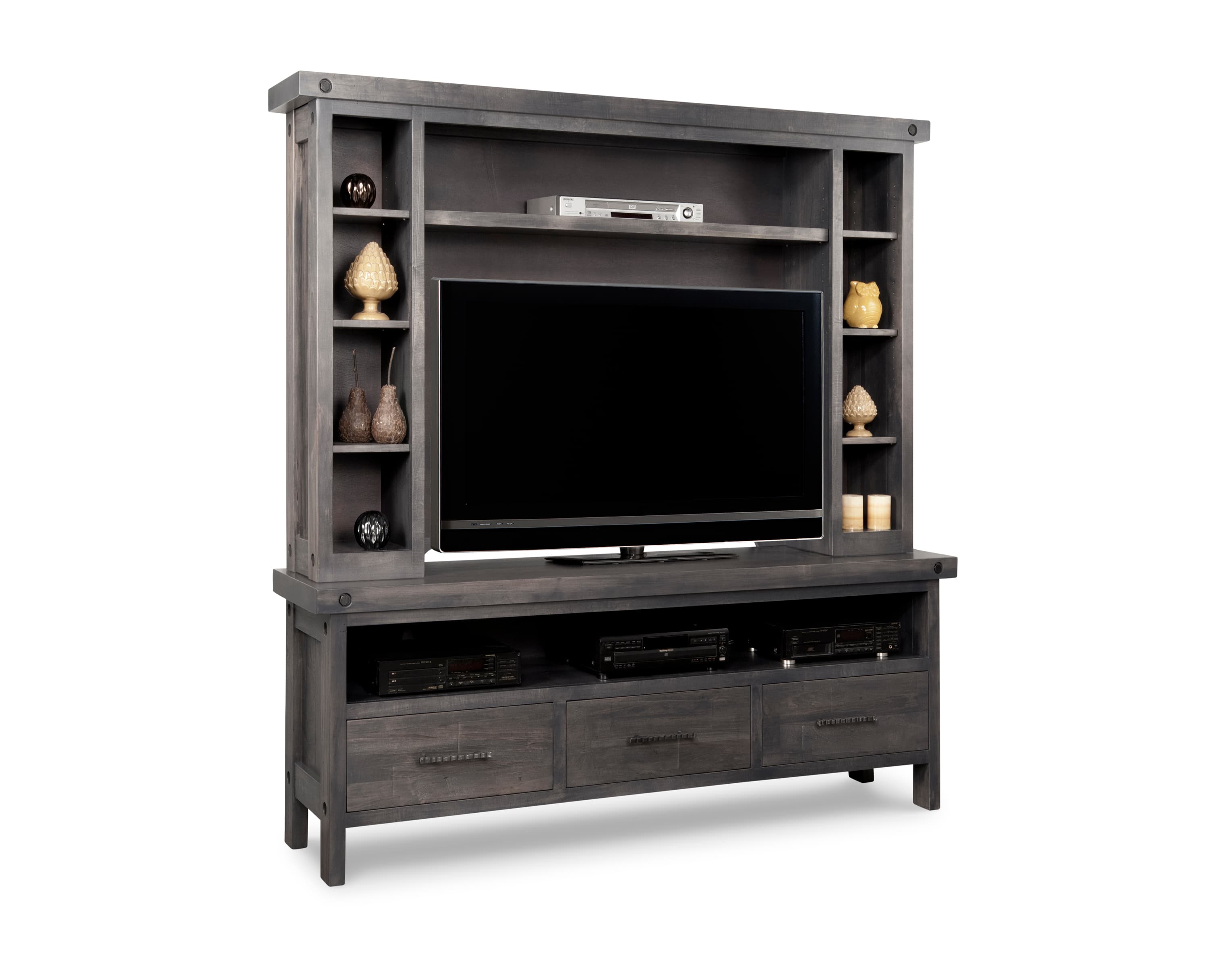 Rafters 72" Entertainment Unit w/Hutch by Handstone