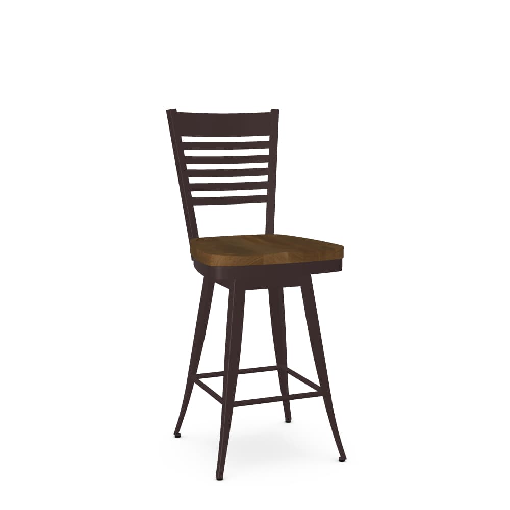 Edwin Swivel Stool w/Wood seat by Amisco