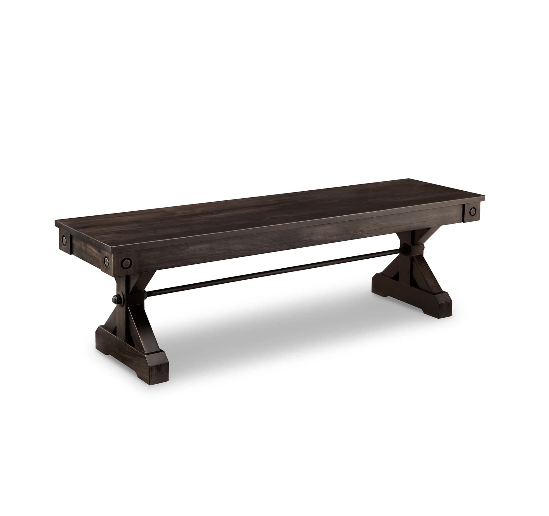 Rafters 60" Bench w/Wood Seat by Handstone
