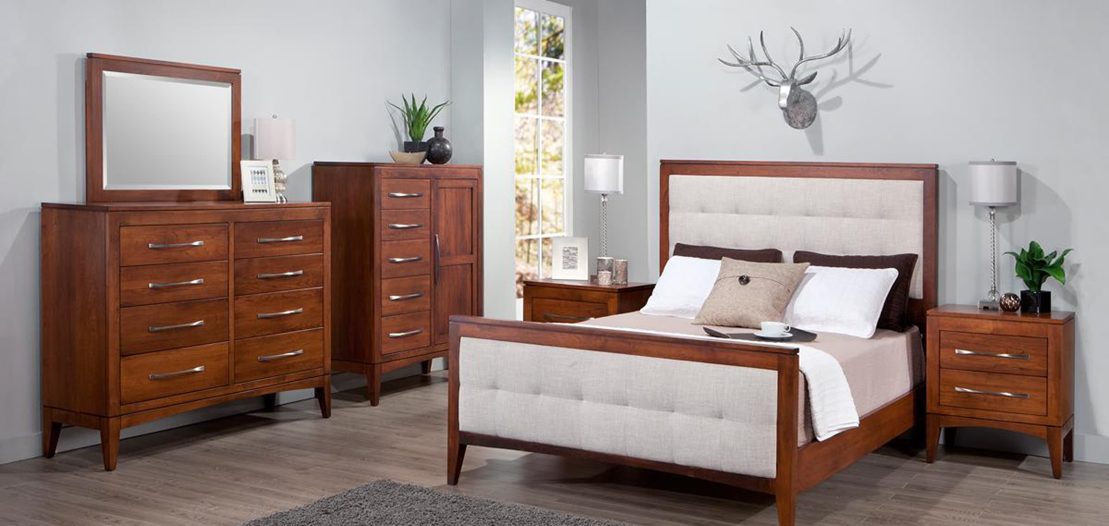 Catalina Fabric Upholstered Bed w/High Footboard by Handstone