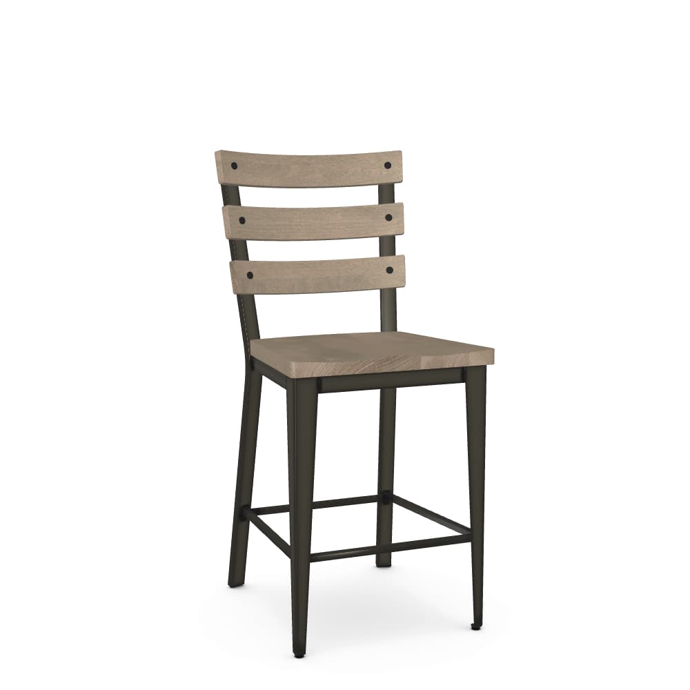 Dexter Stool w/Wood seat by Amisco