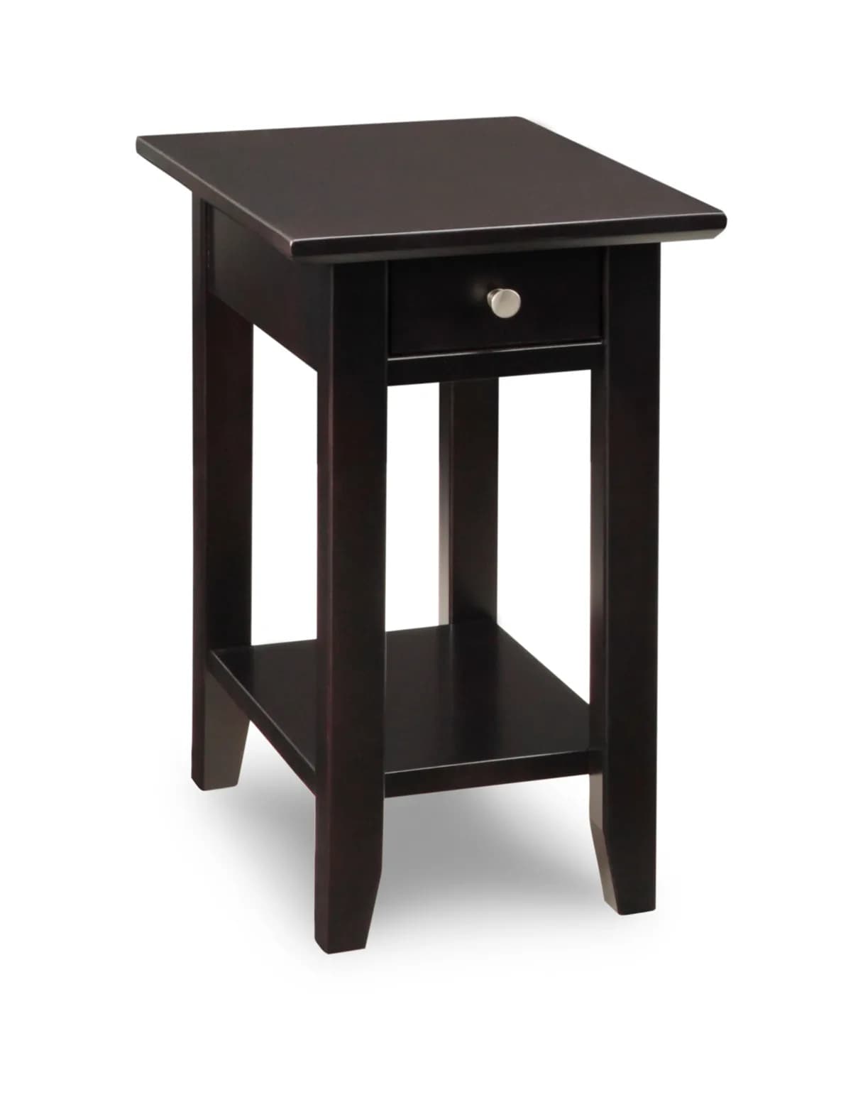 Demi-Lune Rectangle Chairside Table w/Shelf by Handstone