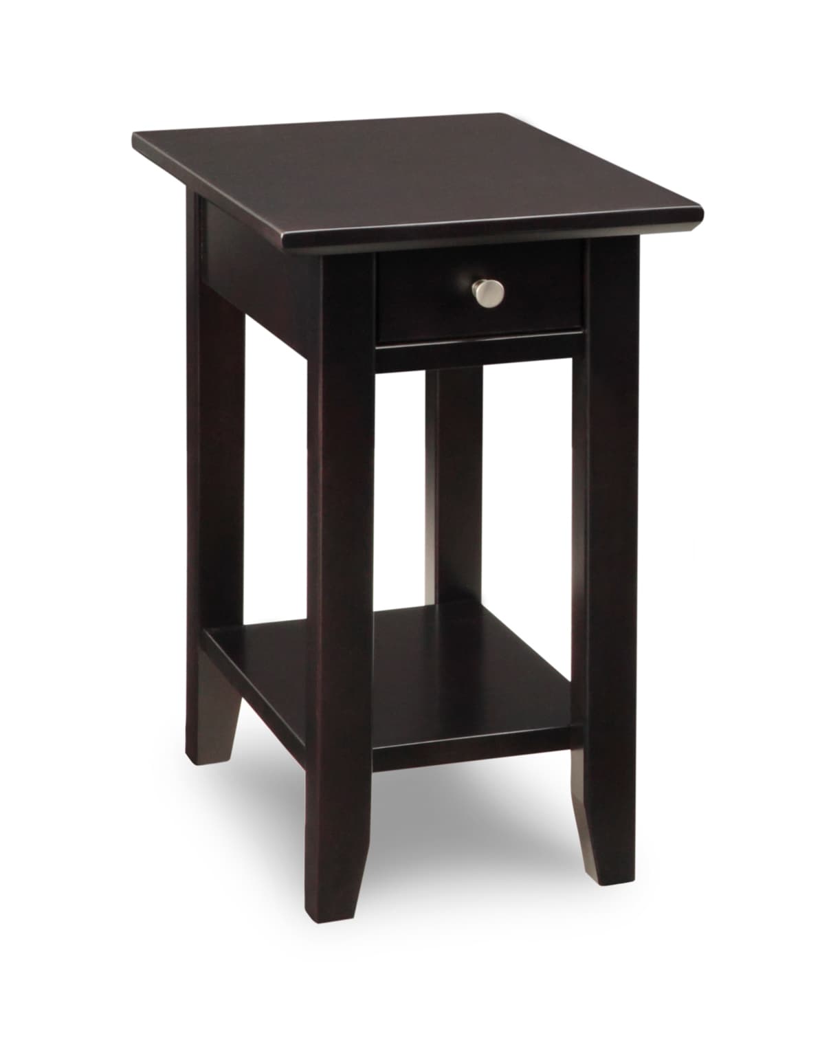 Demi-Lune Rectangle Chairside Table w/Shelf by Handstone