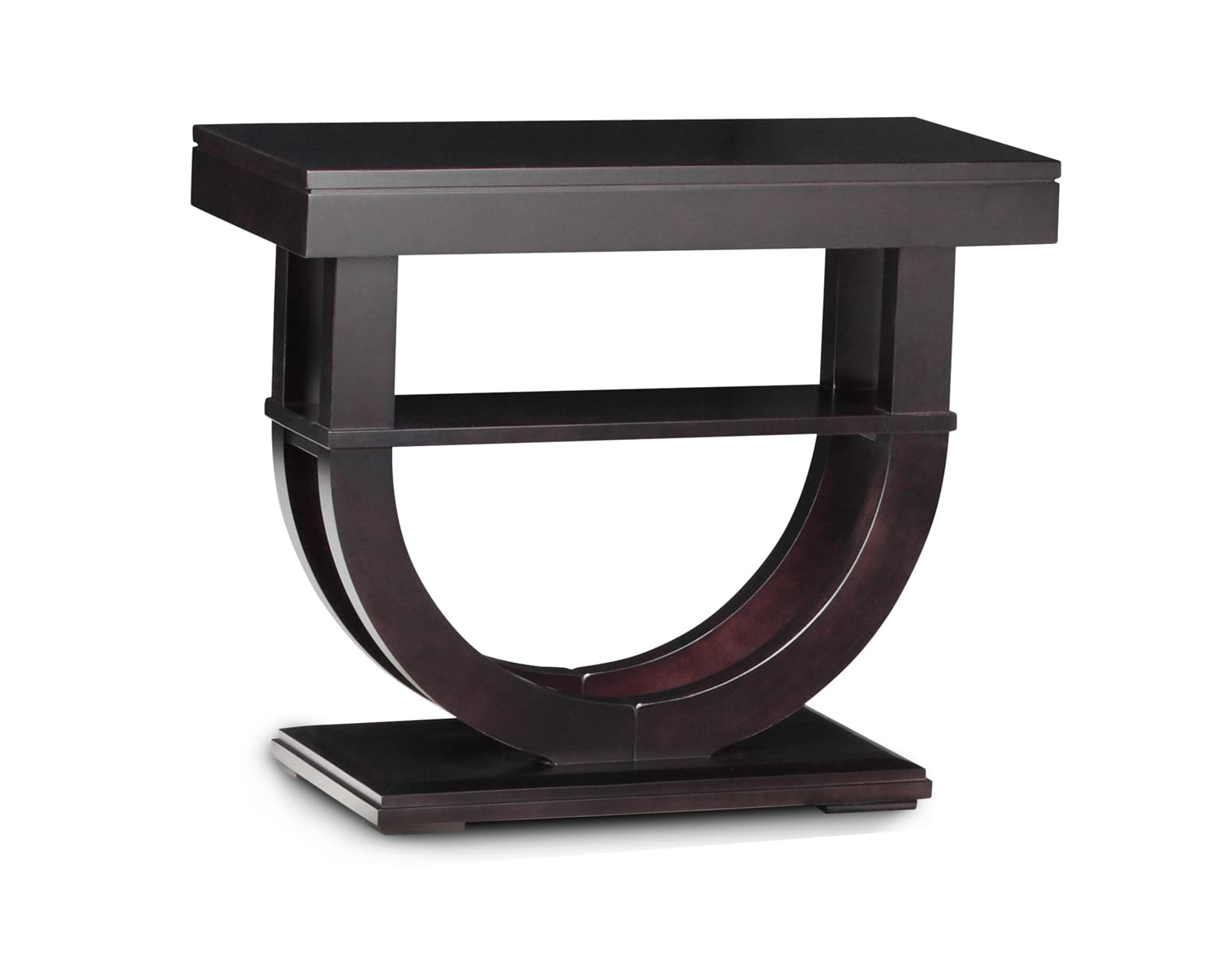 Contempo 36" Pedestal Sofa Table w/Wood Curve by Handstone