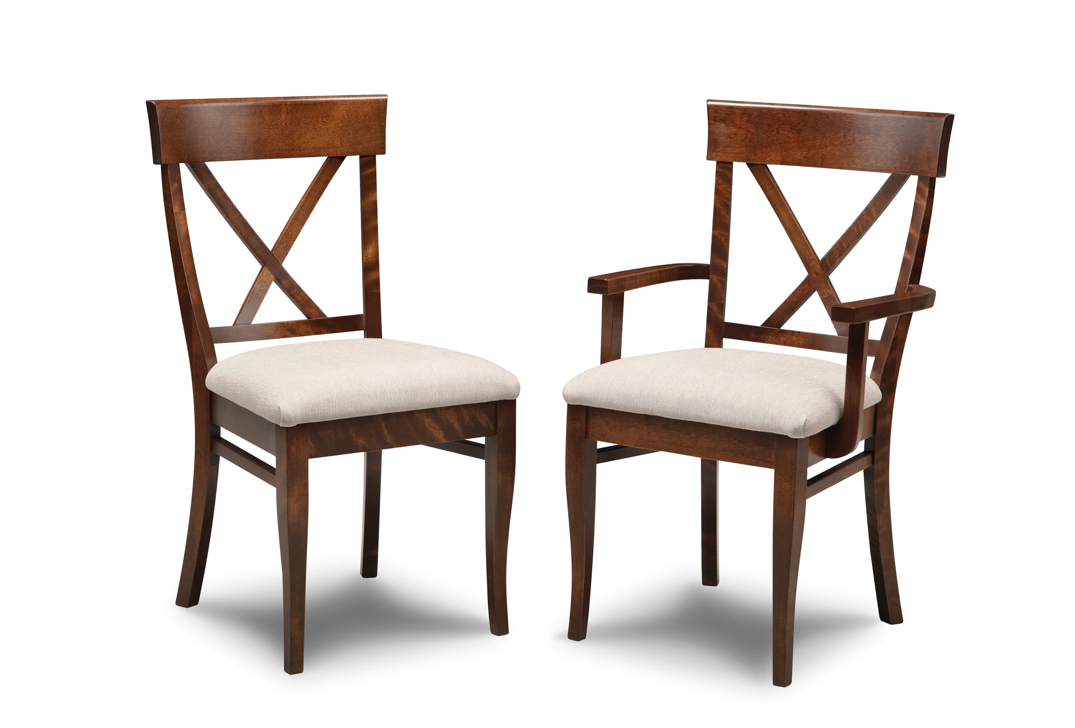 Florence X Back Dining Chairs w/Fabric Seat by Handstone