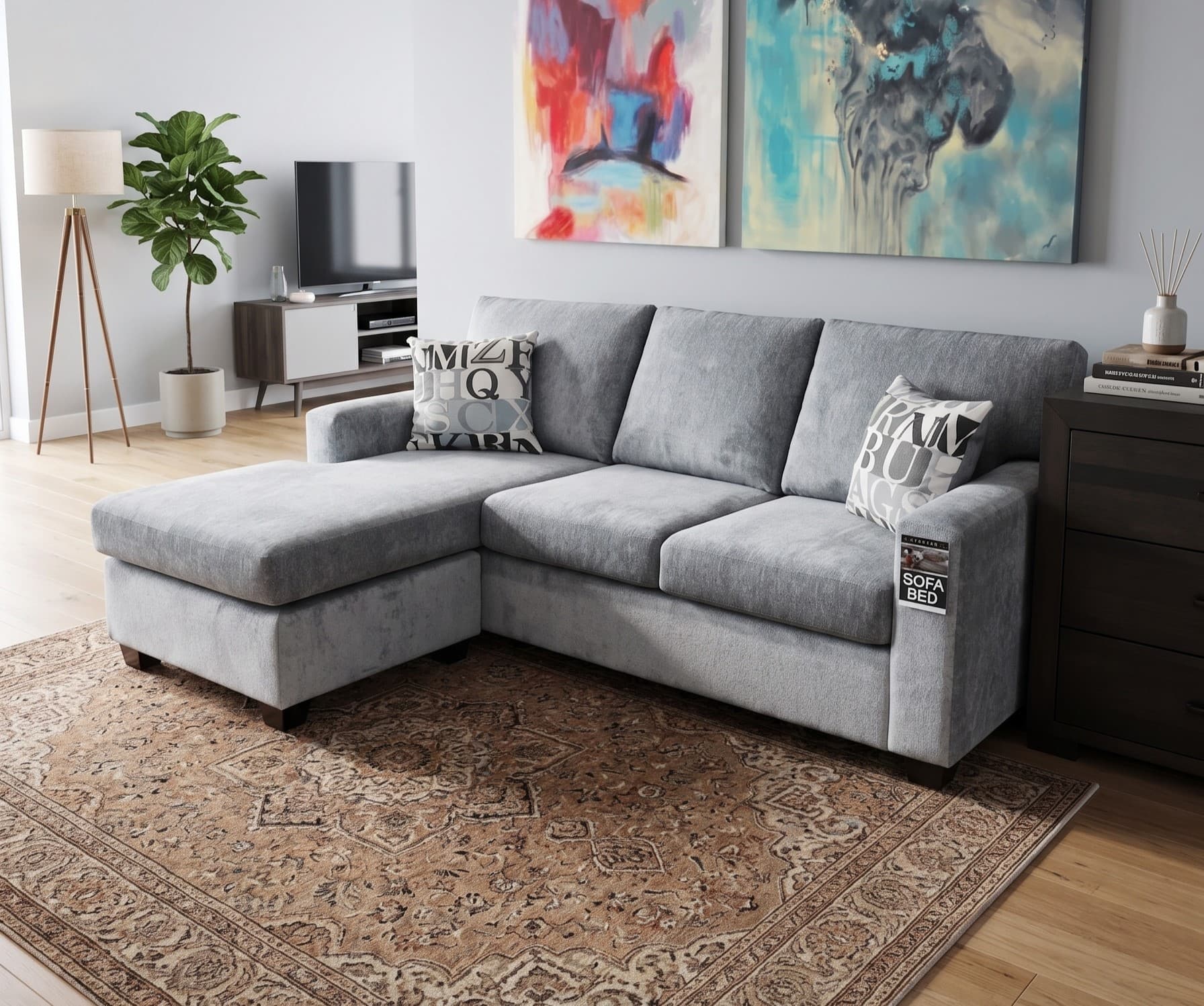 1524 Double Sofa Bed w/Floating Chaise by Paiano