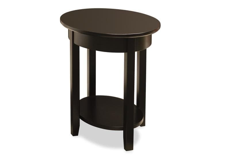 Demi-Lune Elliptical Oval End Table w/Shelf by Handstone