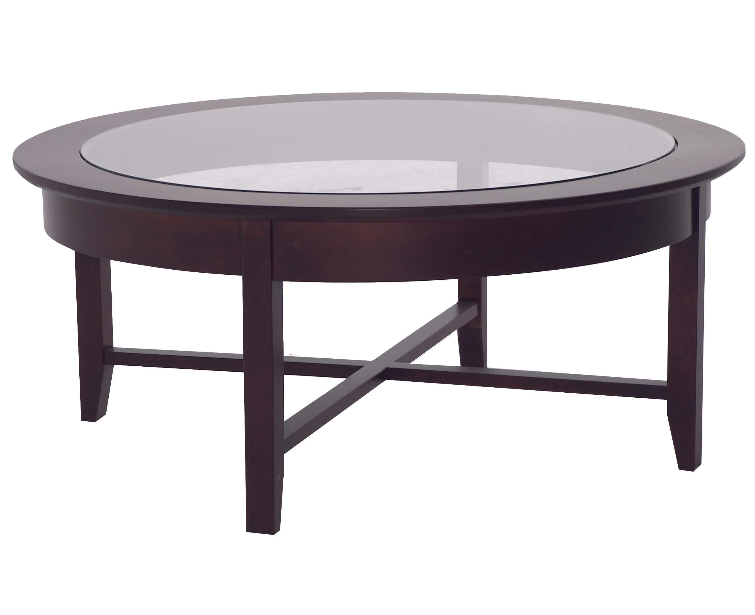 Demi-Lune Round Coffee Table w/Glass Top by Handstone