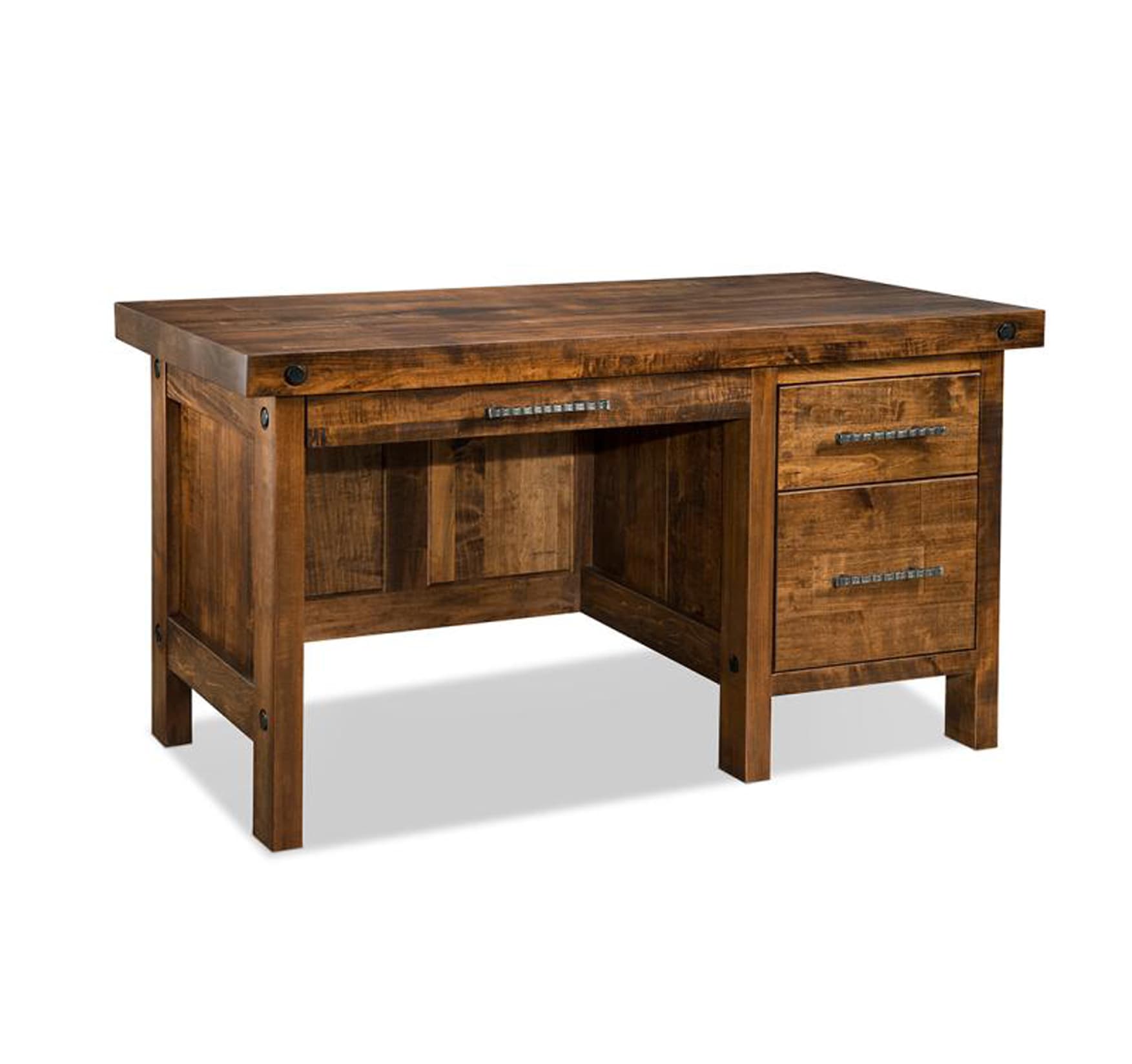 Rafters Single Pedestal Desk by Handstone