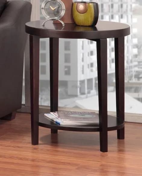 Stockholm Round End Table w/Shelf by Handstone