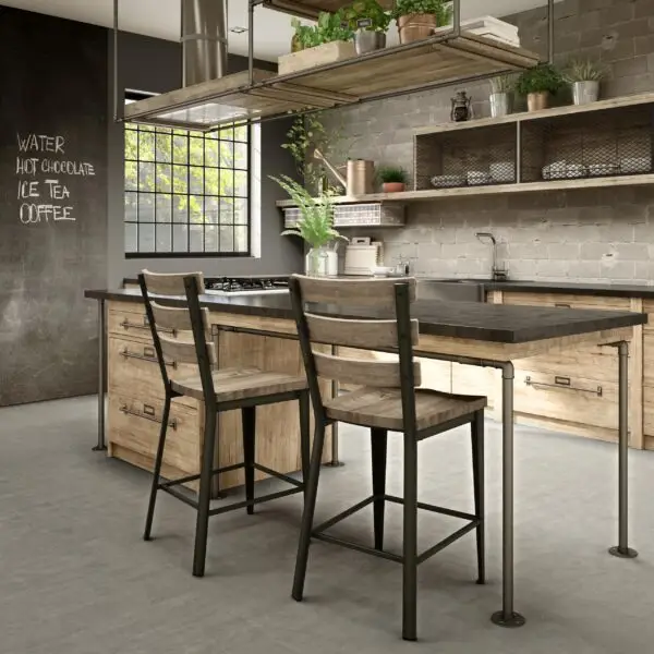 Dexter Stool w/Wood seat by Amisco - Image 3
