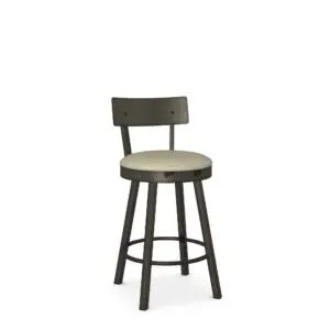 Lauren Swivel Stool w/Fabric Seat & Metal Backrest by Amisco