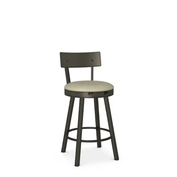 Lauren Swivel Stool w/Fabric Seat & Metal Backrest by Amisco