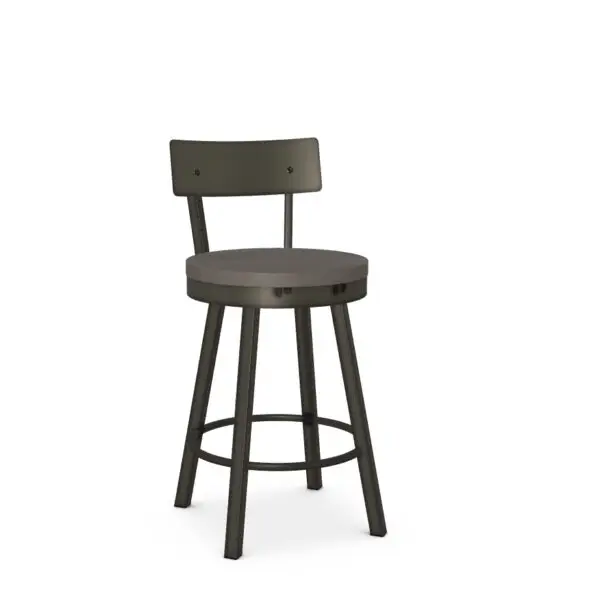 Lauren Swivel Stool w/Wood Seat & Metal Backrest by Amisco