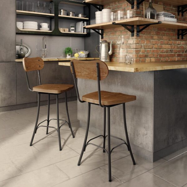 Bean Swivel Stool w/Wood Seat by Amisco - Image 2