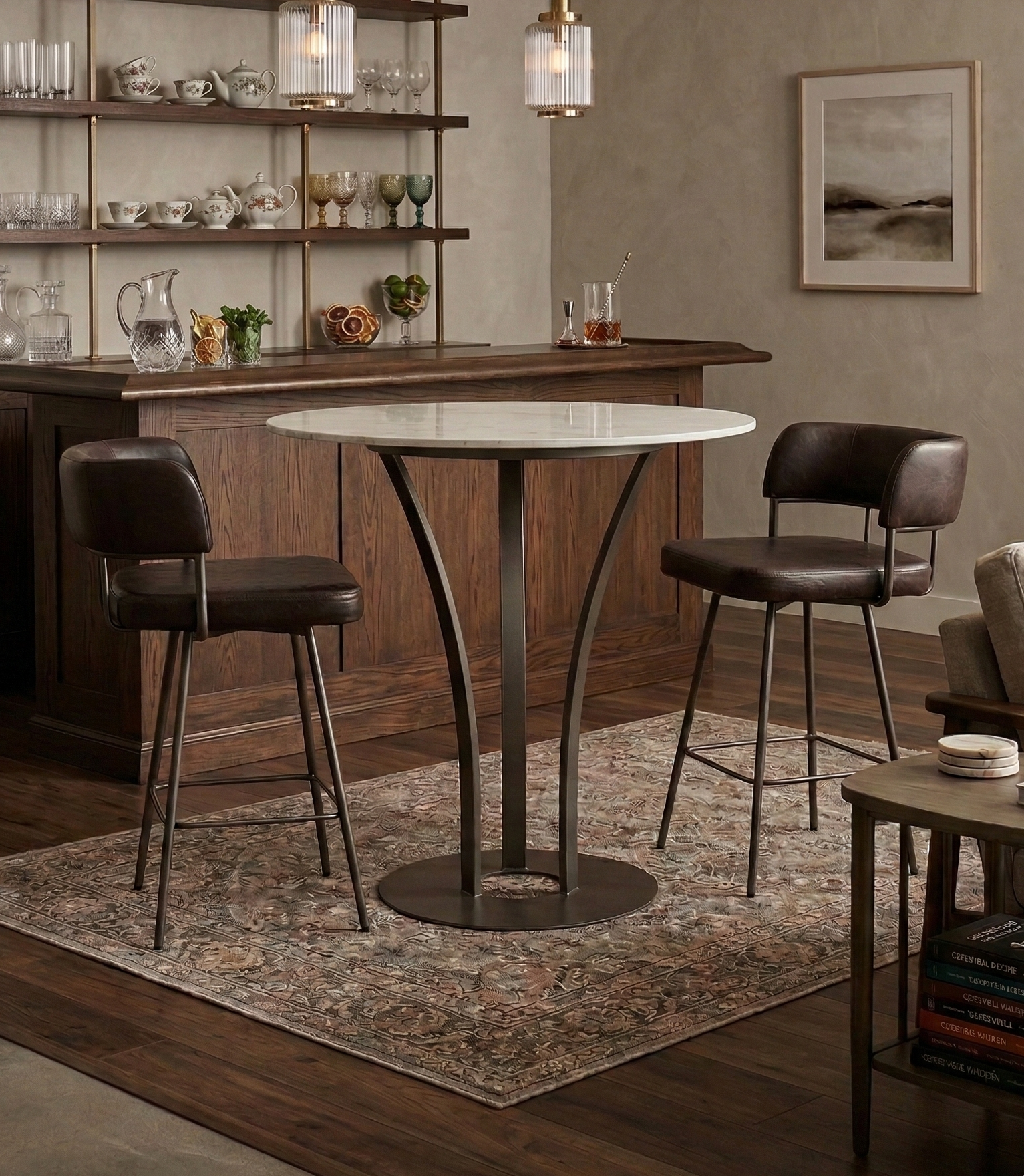 Dalia Counter Height Table & Enya Stools by Amisco