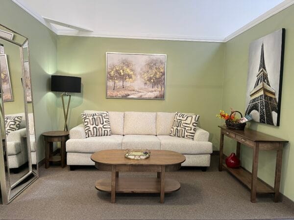 Demi-Lune Racetrack Living Room Collection by Handstone