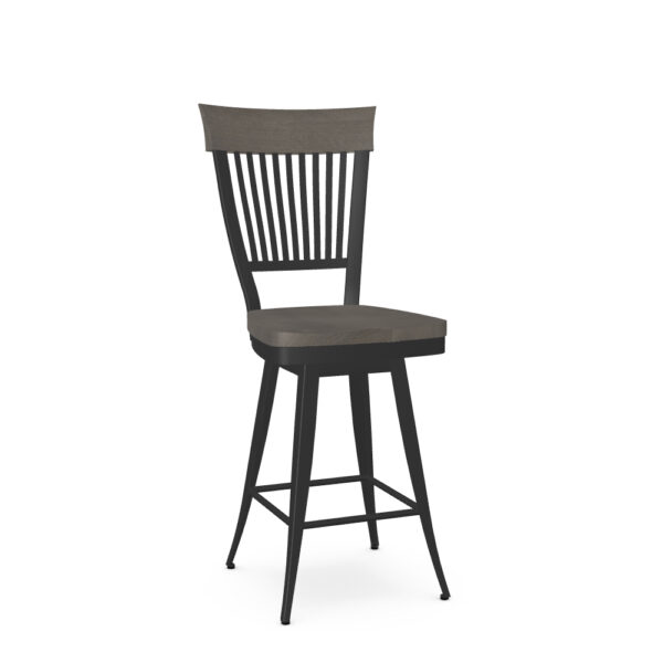 Annabelle Swivel Stool w/Wood Seat by Amisco