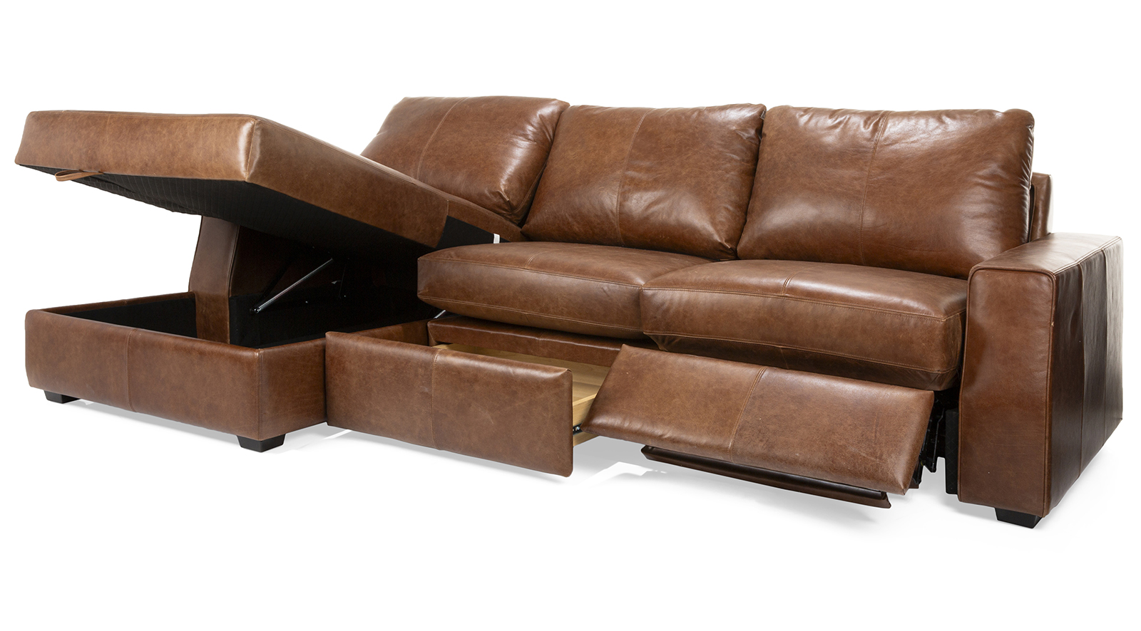3456 Leather Sofa w/Chaise by Decor-Rest - Image 3