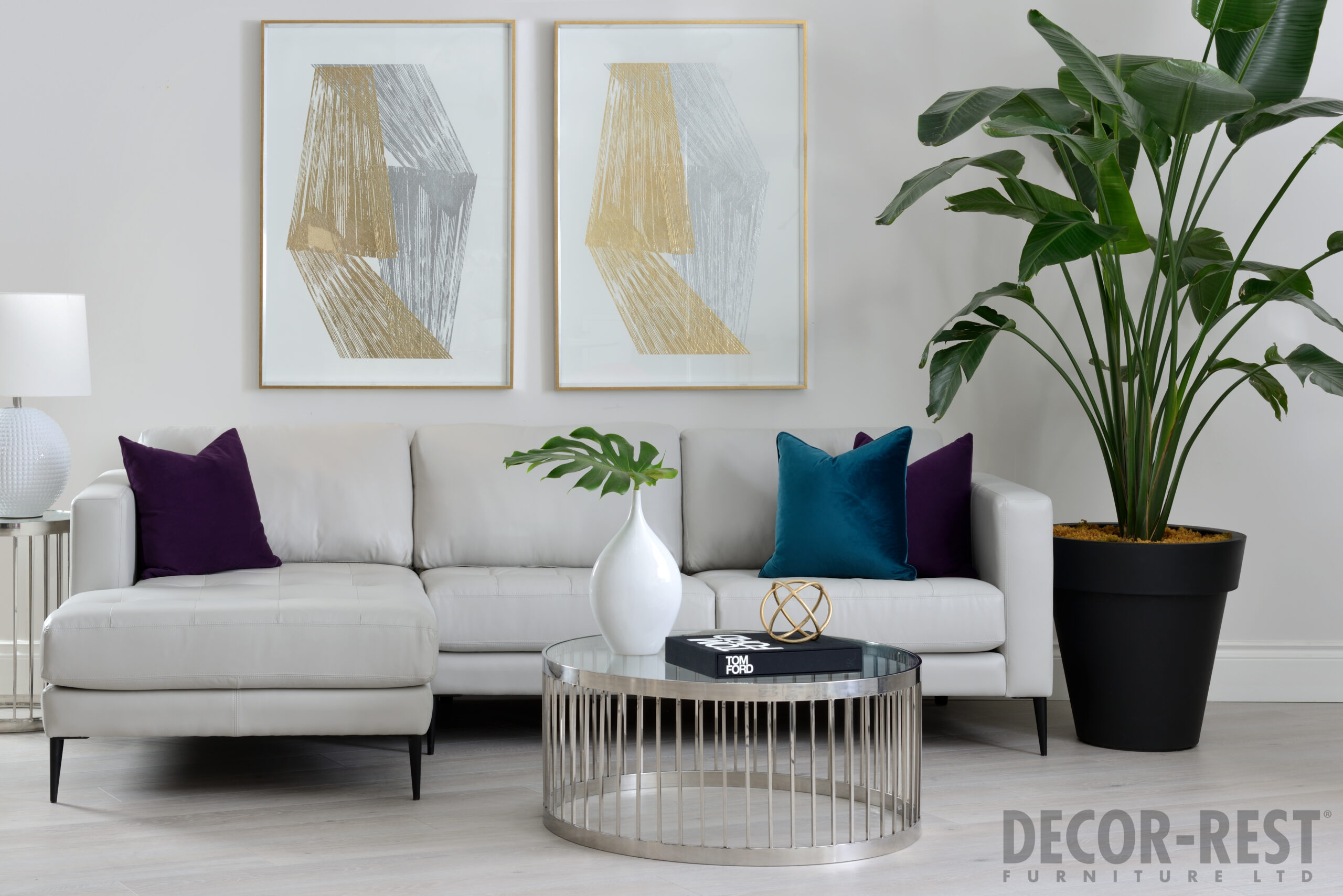 3795 Leather Sofa w/Chaise by Decor-Rest - Image 3